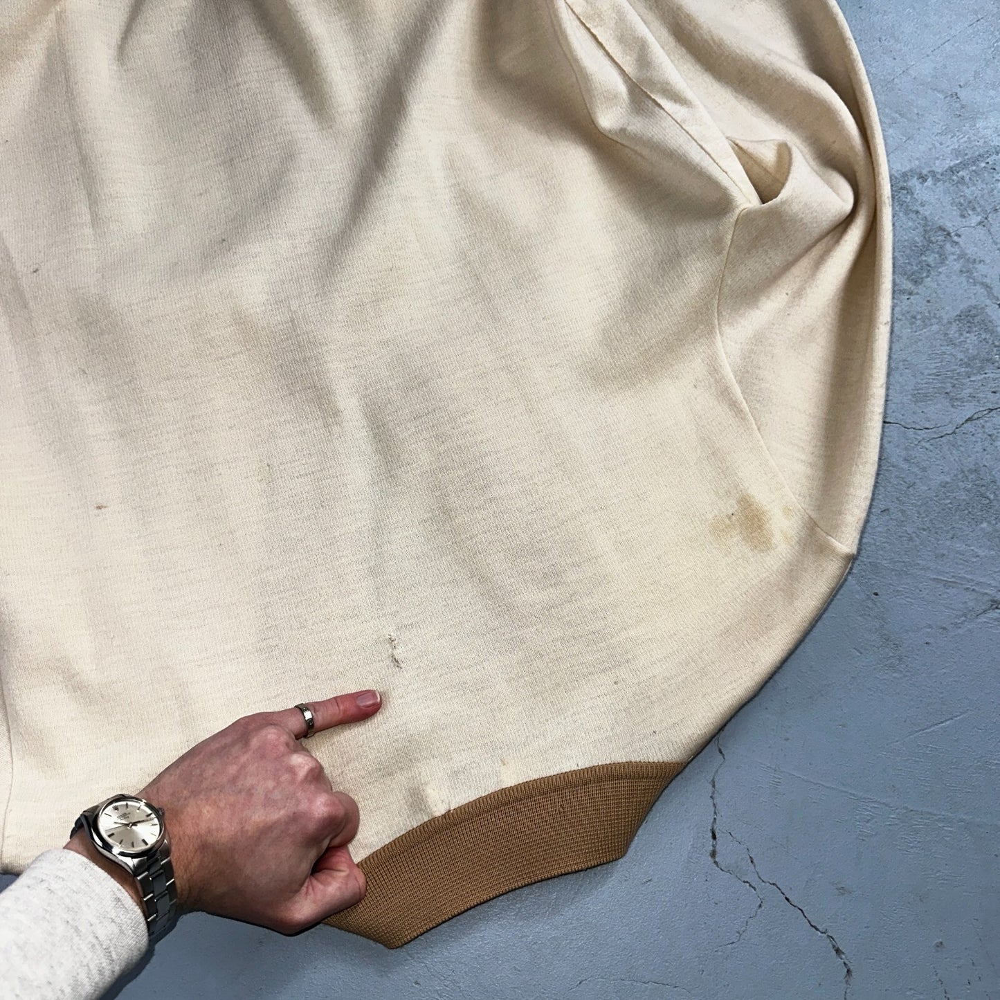 VTG St. Croix Knits Zephyr Wool Cardigan Size L Ivory Old Money Academia Preppy