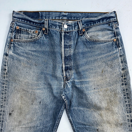Levis 501 Vintage 90s XX Straight Leg Jeans Y2K Blue Med Wash 36x38 Act 34x33