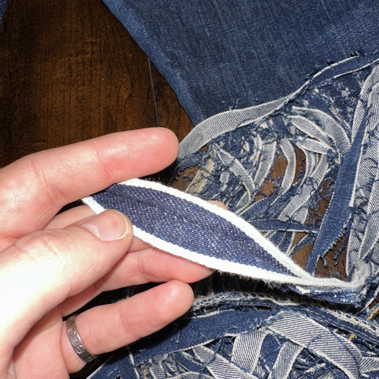 Levis 501 Big E VTG 60s Redline Denim Destroyed Jeans 1960s 28x28 Fringe Boot