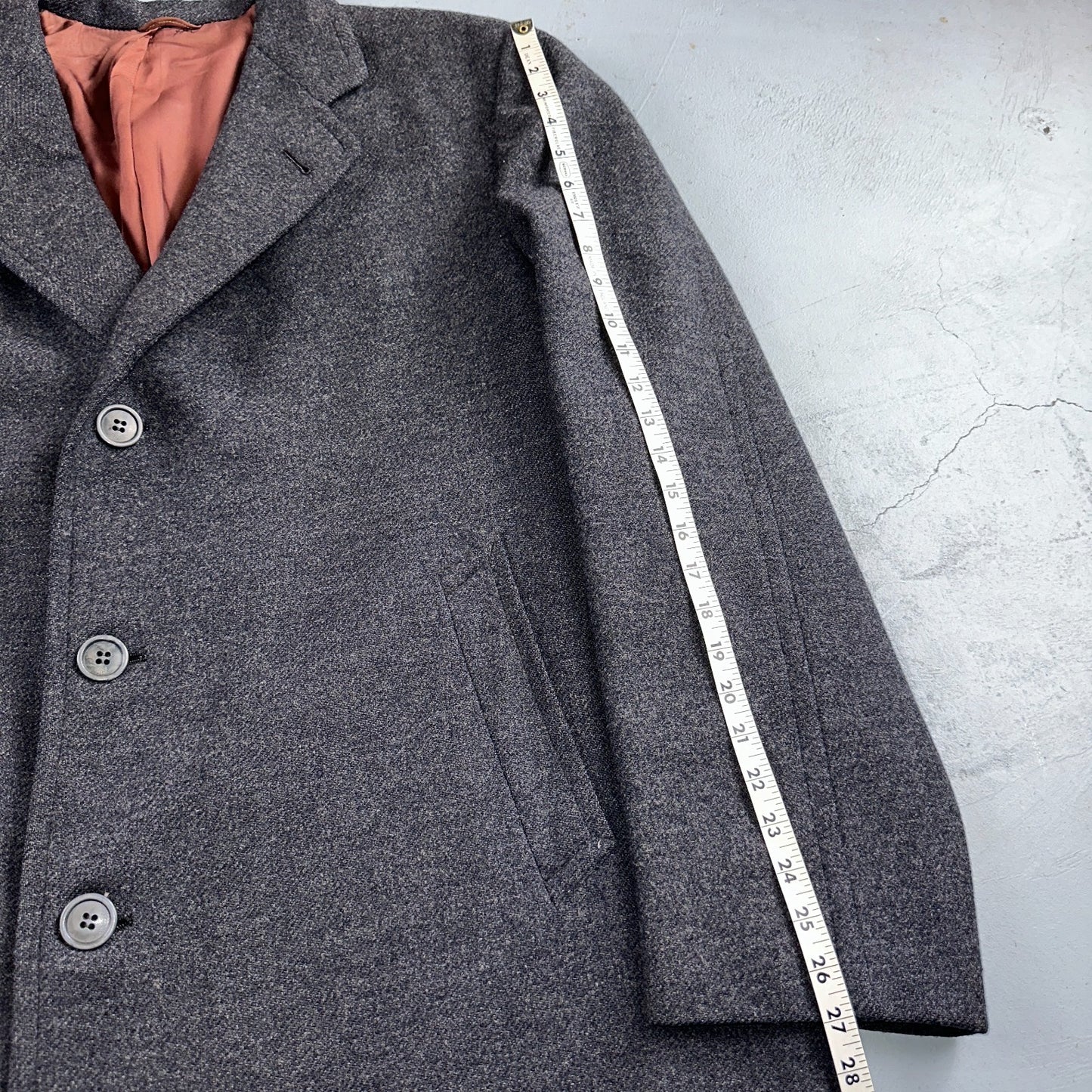 VTG Edward Chapman 1948 Vancouver BC Mens Overcoat Long Coat WWII 1940s Wool