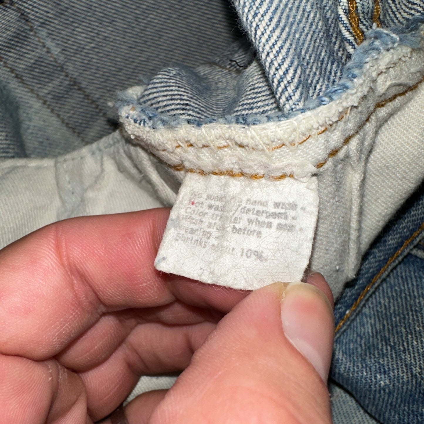 Levis 501 Vintage 80s Redline Selvedge USA XX Jeans Light Wash Stained Act 34x33