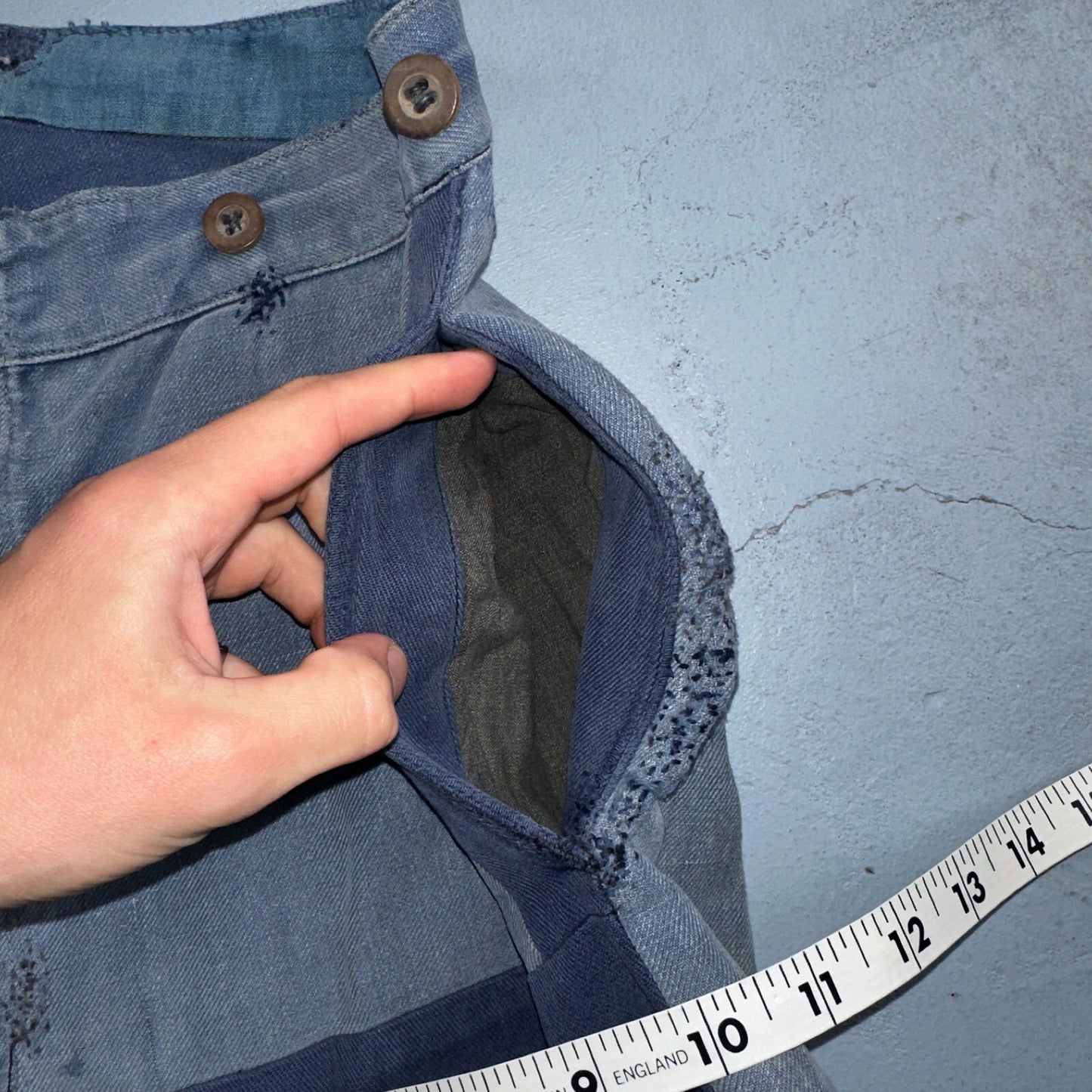 Vintage 1930s 1940s Buckleback Pants Denim Navy Blue Dungaree 30s 40s Rockabilly