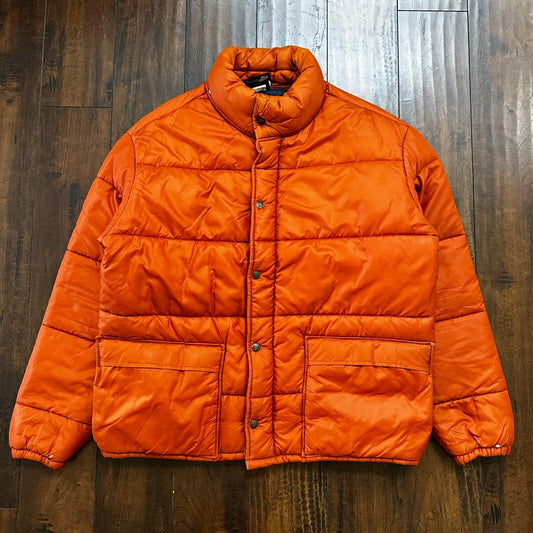 Vintage 80s WHITE STAG Orange Puffer Jacket PORTLAND Oregon USA Poly SKi