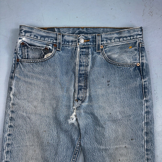 Levis 501 Vintage Y2K XX Straight Leg Jeans 33x36 Light Wash 2000s Act 31x32