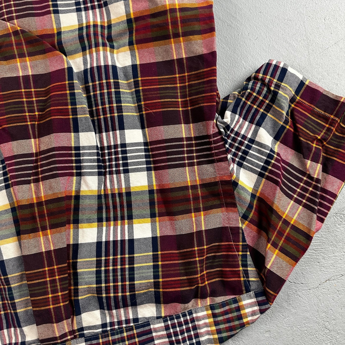 Polo Ralph Lauren Slim Fit Plaid Button Down Shirt Mens S Small Red Yellow