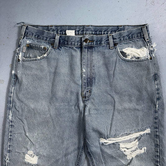 Carhartt B17 DST Relaxed Fit Denim Blue Jeans Mens 40x32 Workwear Denim