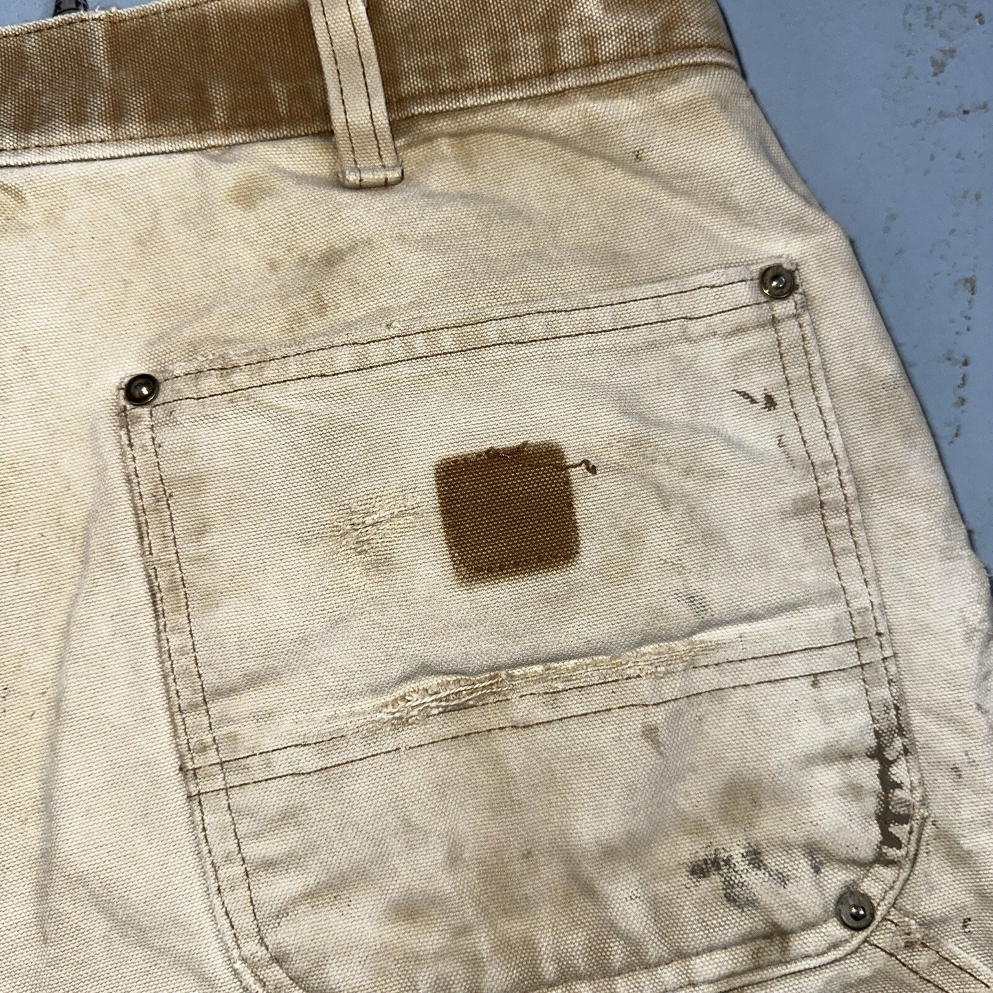 Carhartt VTG Double Knee Carpenter Pants USA B01 Brown Thrashed 34x34 Act 32x32