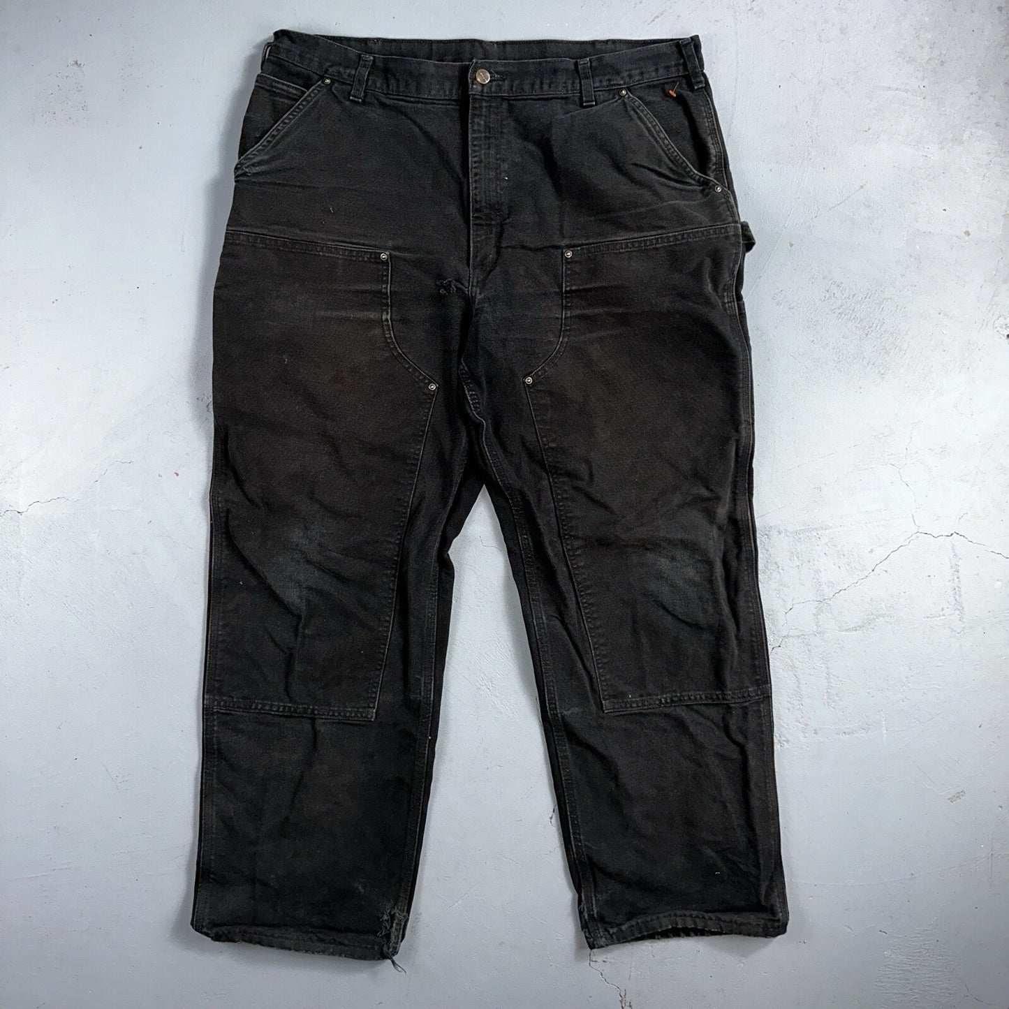 Carhartt VTG Double Knee Carpenter Pants Mexico B01 B136 BLK Black Act 40x32