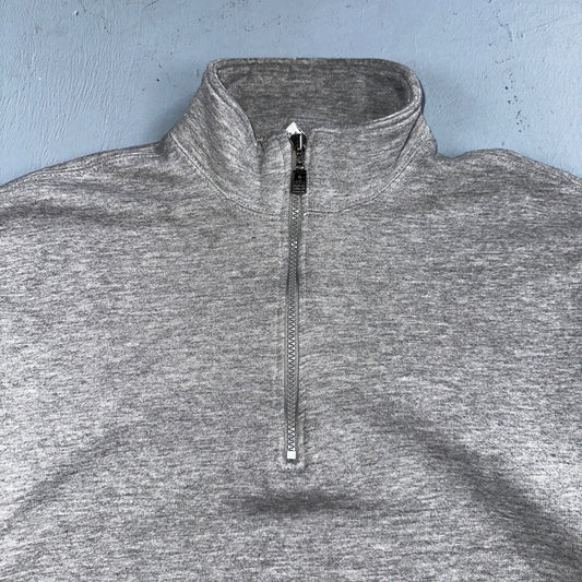 Russell Athletic USA L Sweatshirt 90s VTG Crewneck Gray Basic Blank Quarter Zip