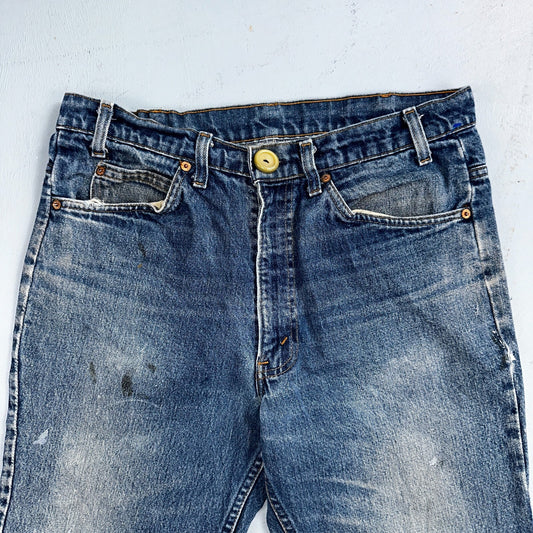 Levis 517 Vintage 80s USA Orange Tab Bootcut Flare Blue Worn Jeans Act 32x25