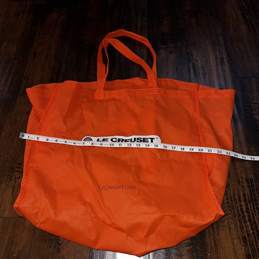 LE Creuset Large EcoFriendly Reusable Shopping Gift Bag Tote 20 x 16 x 10 Orange