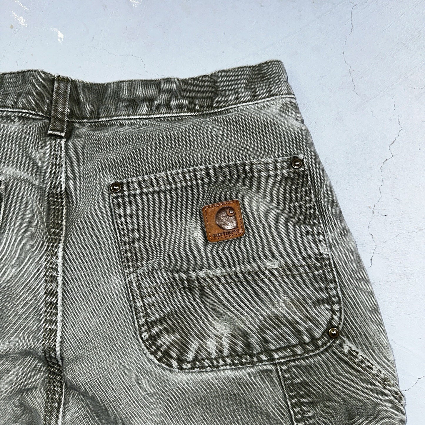Carhartt VTG Double Knee Carpenter Pants USA B01 B136 MOS Green 31x30 Act 30x28