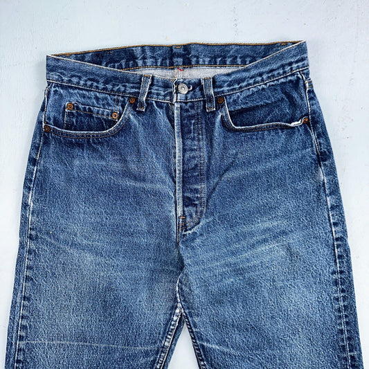 Levis 501 Vintage 80s USA XX Straight Leg Jeans Blue Med Wash 33x32 Act 30x27
