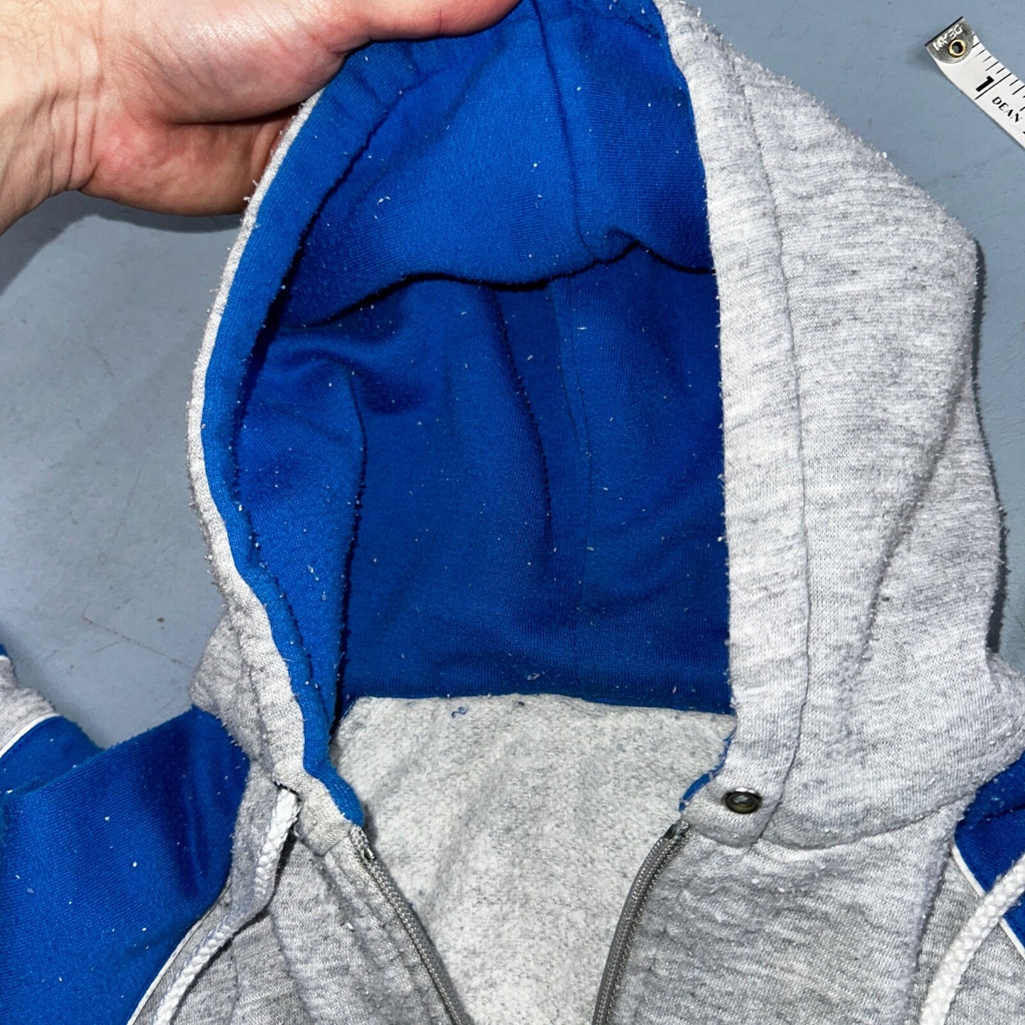 Nike Vintage 80s Colorblock Gray & Blue Full Zip Hoodie Blue Label Cut Tag
