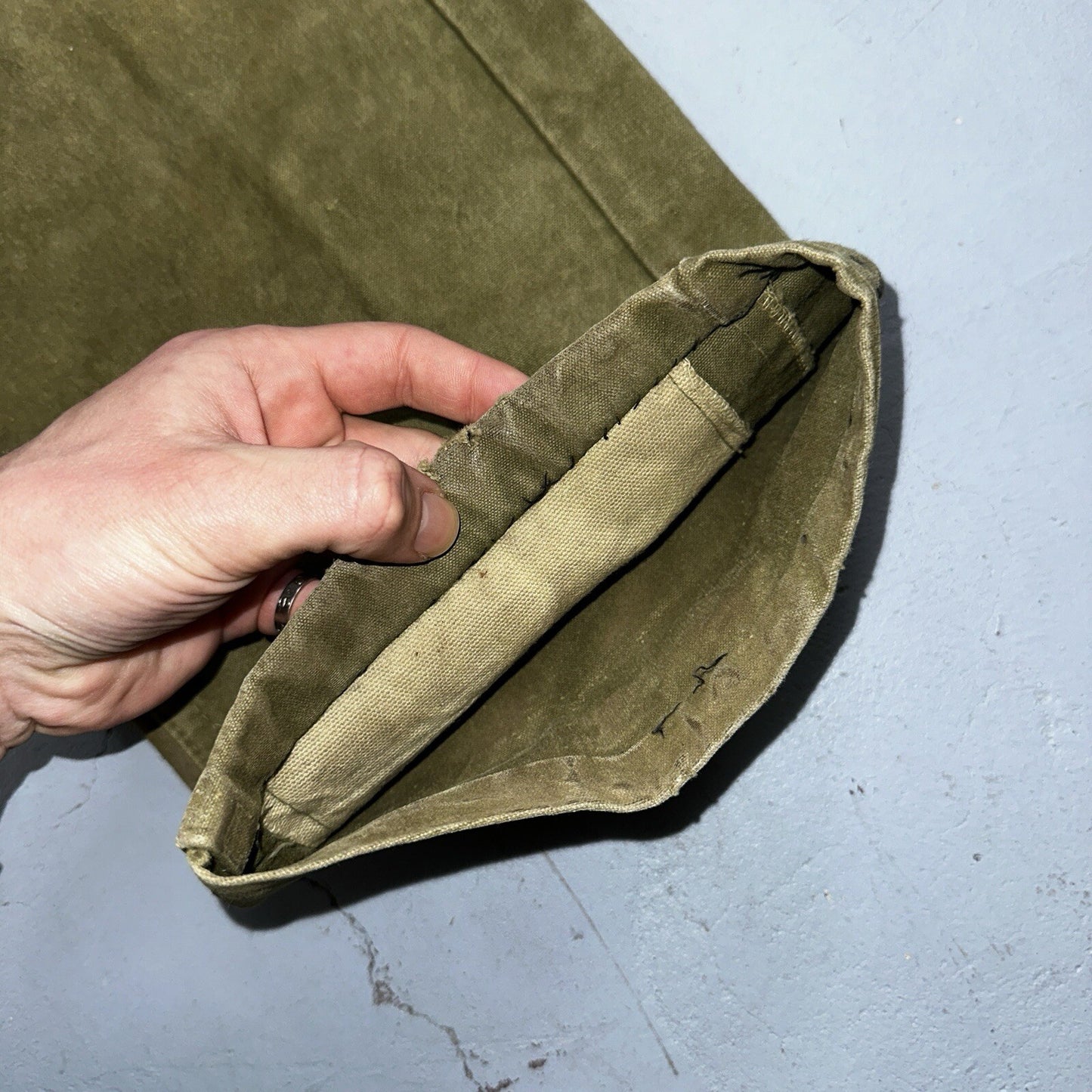 Vintage 50s 60s Duck Canvas Hunting Pants Zip Size 33x26 Rockabilly Double Knee