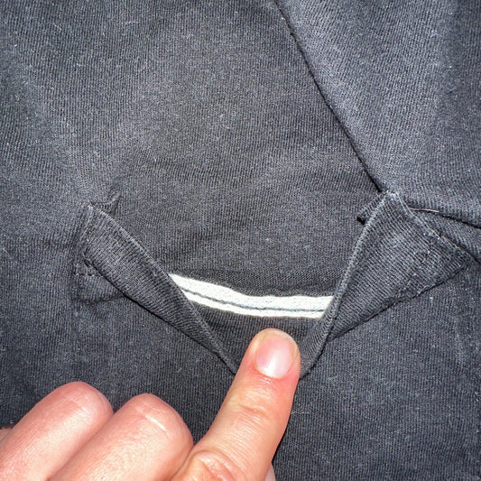 Black Blank 80s Selvedge Pocket VTG T Shirt 1980s 70s Basic Simple No Prints