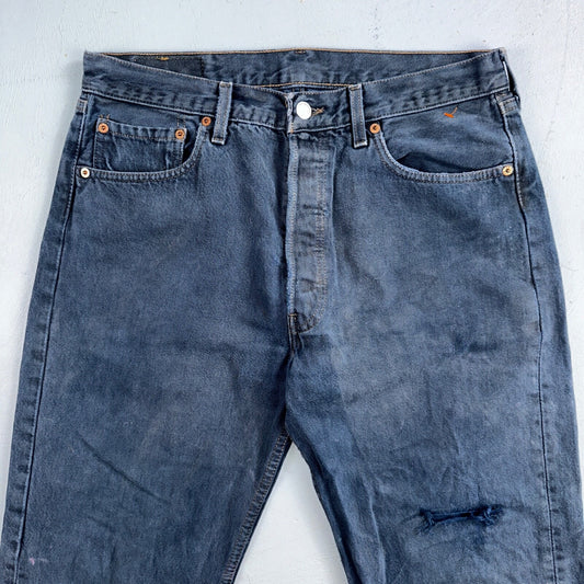 Levis 501 Vintage 90s USA XX Straight Leg Jeans Blue Overdyed 33x30 Act 32x29