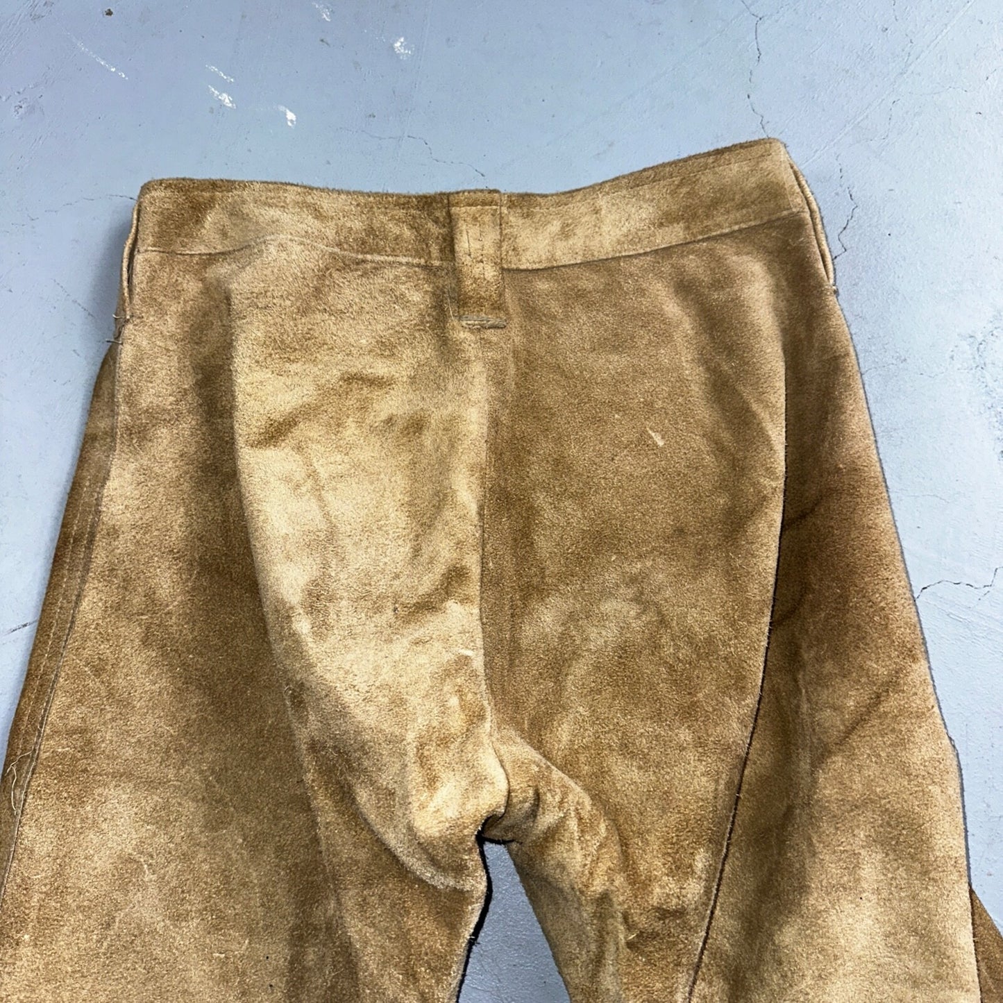 Vintage 1960s Leather Pants 28 Wide Leg Brown Rockabilly 60s Cowboy Suede 27x30