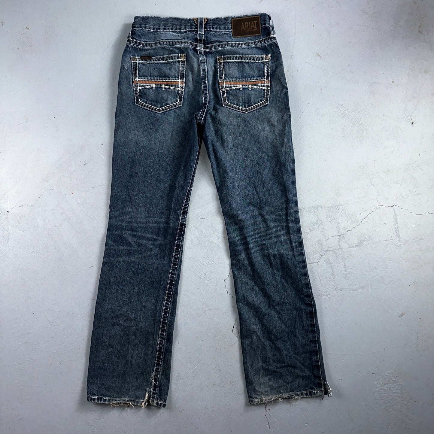 Ariat Jeans Mens 30 X 34 Blue Denim Rebar M4 Relaxed Boot Cut Workwear Country