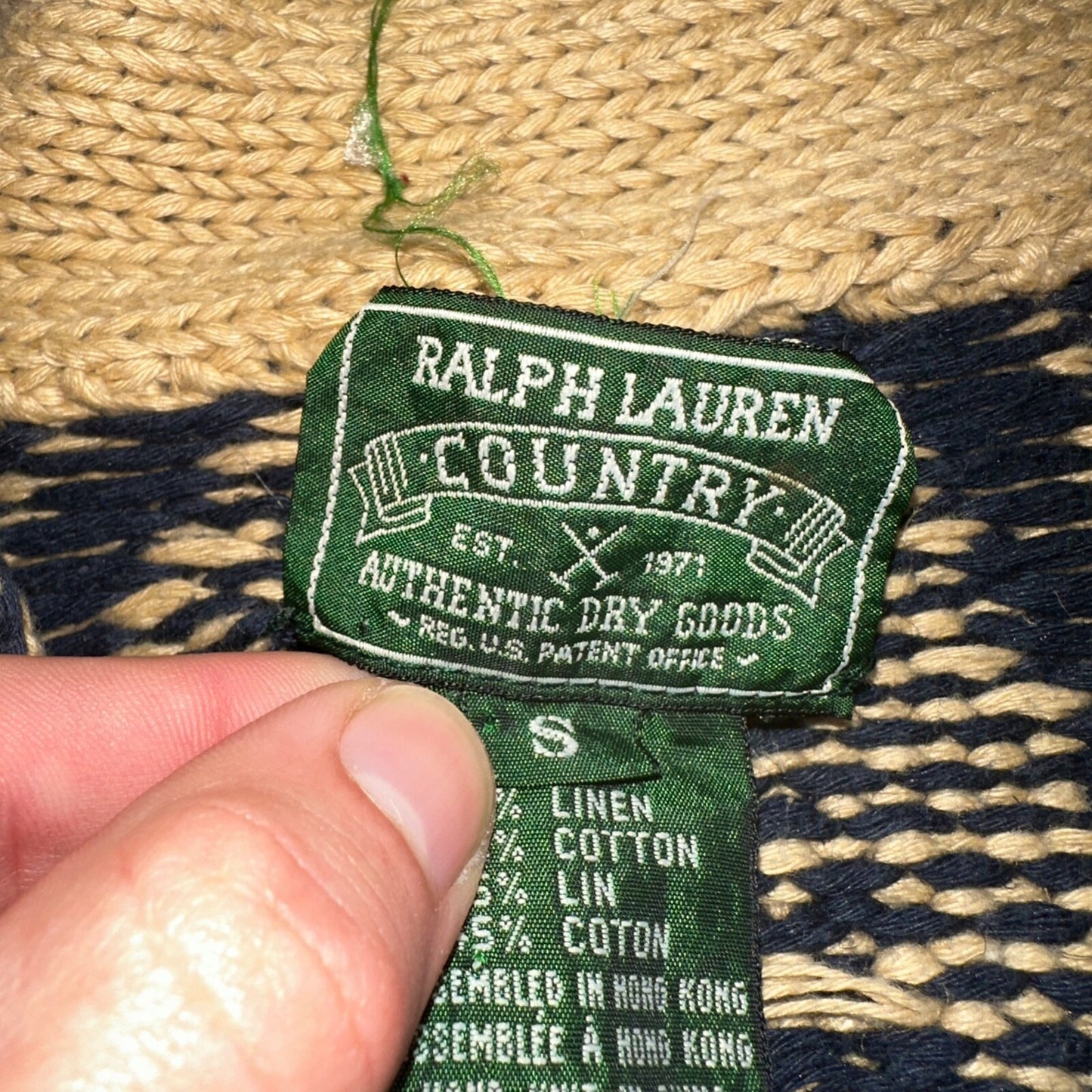 Polo Ralph Lauren Vintage 90s Hand Knit Polo Country Jacket Cardigan Small Shawl