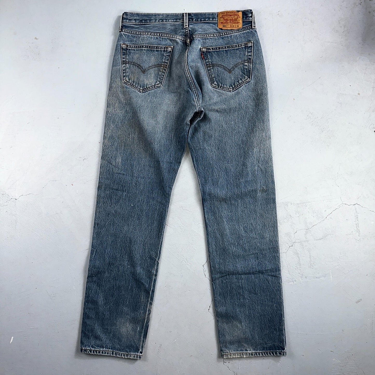 Levis 501 Vintage 90s XX Straight Leg Jeans Y2K Blue Med Wash 36x38 Act 34x33