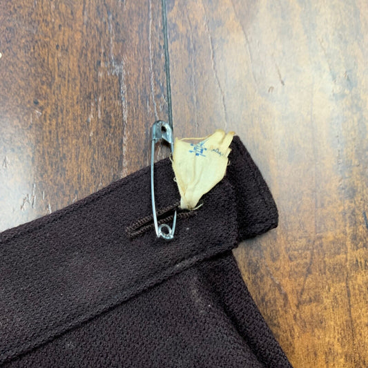 Vintage USA Rockabilly Womens Dress Brown Skirt 60s 70s Top Bottom Sanforized