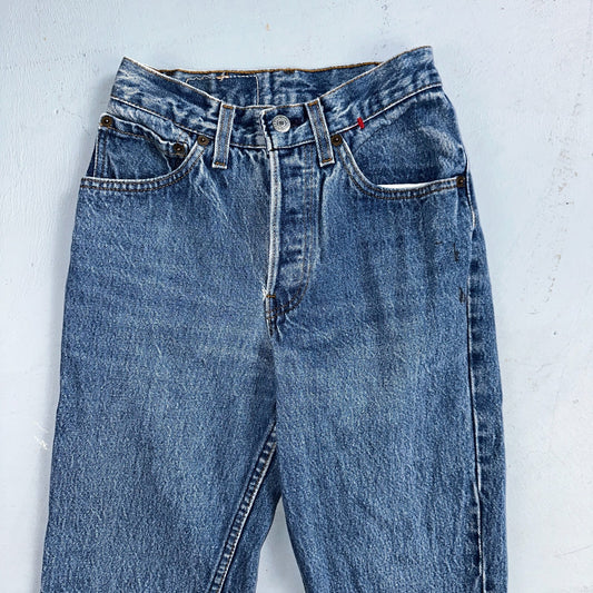 Levis 501 Vintage 80s USA XX Straight Leg Jeans Womens Blue Med Wash Act 22x33