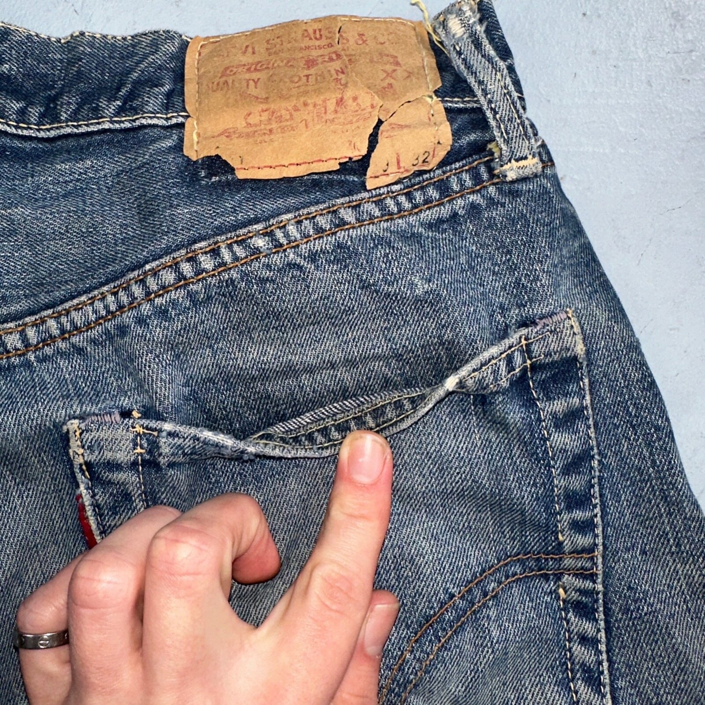 Levis 501 Big E Vintage 60s Redline Selvedge USA XX 1960s Jeans Act 28x28