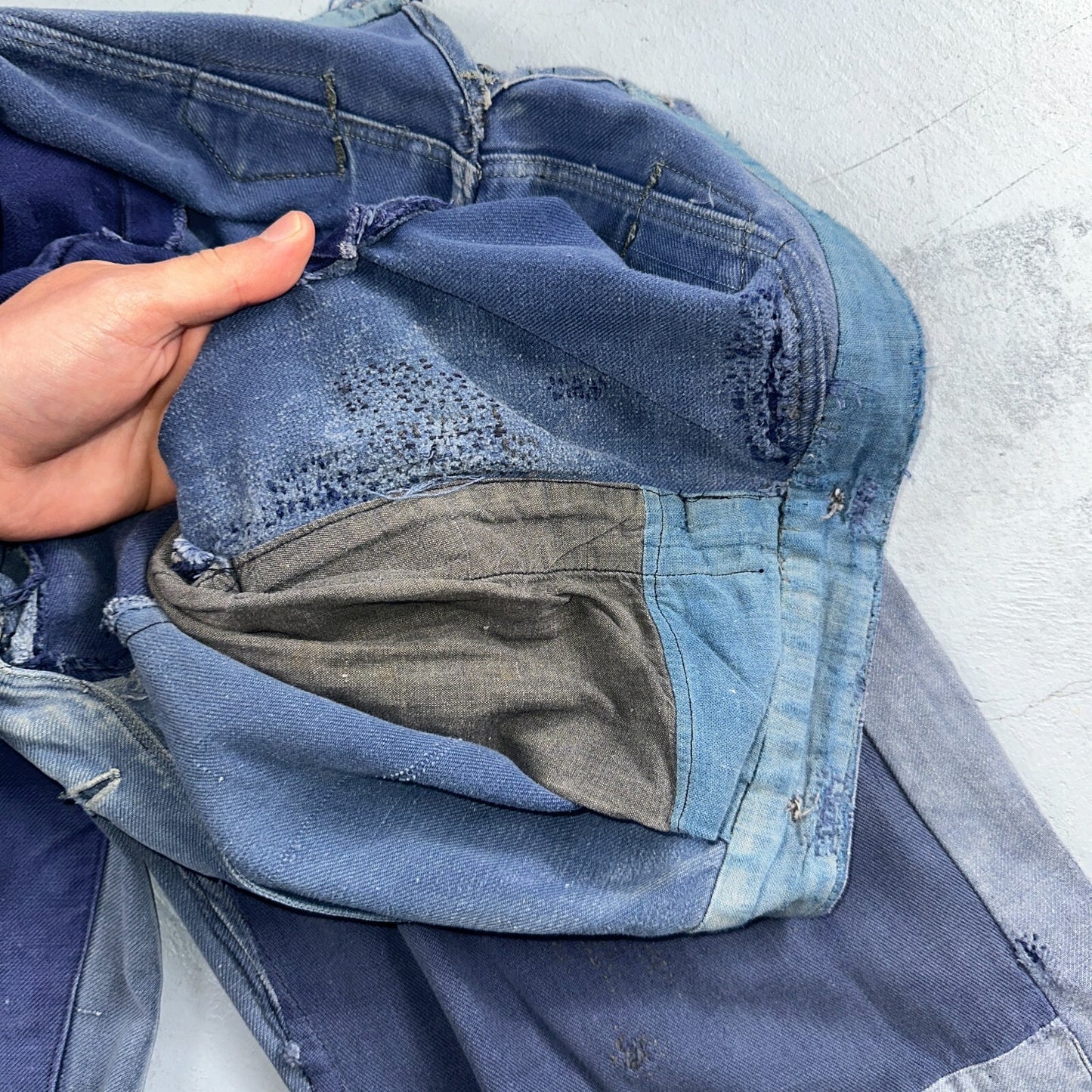 Vintage 1930s 1940s Buckleback Pants Denim Navy Blue Dungaree 30s 40s Rockabilly