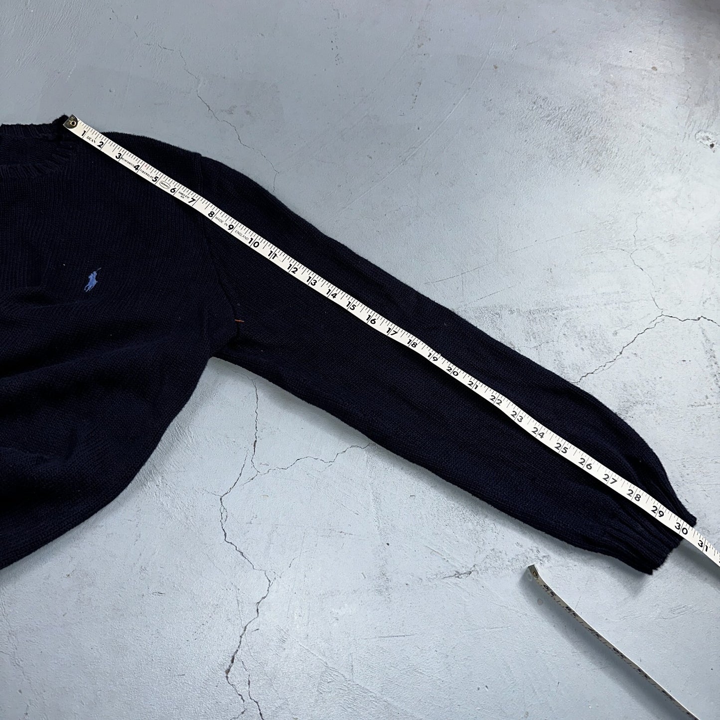 Polo Ralph Lauren Knit Crew Neck Sweater Blue Long Sleeve VTG 90s Cotton Size L