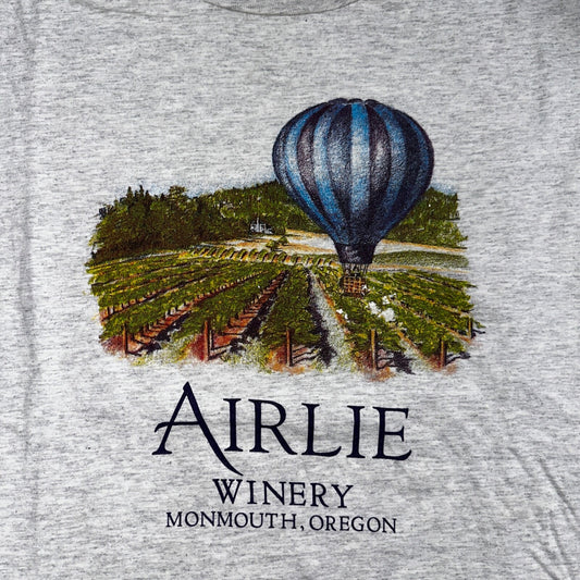 Airlie Hot Air Balloon VTG T Shirt Winery Grapes Monmouth Oregon Vineyard Wine