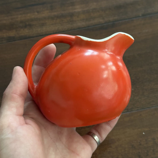 1939 San Francisco WORLD’S FAIR PITCHER Small Tilt BALL PITCHER Orange 40s 30s