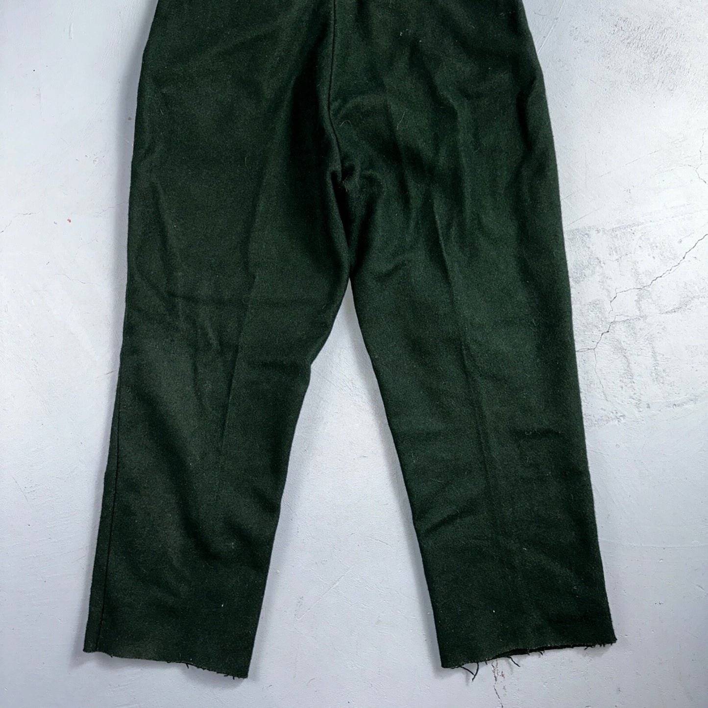 1960s Vintage Green Heavy Wool Hunting Pants 34x28 USA Dry Clean Rockabilly 60s