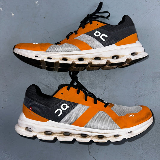 On Cloud Cloud Runner Running Shoes Men’s Sz 12 Orange Gray Athletic Trainers