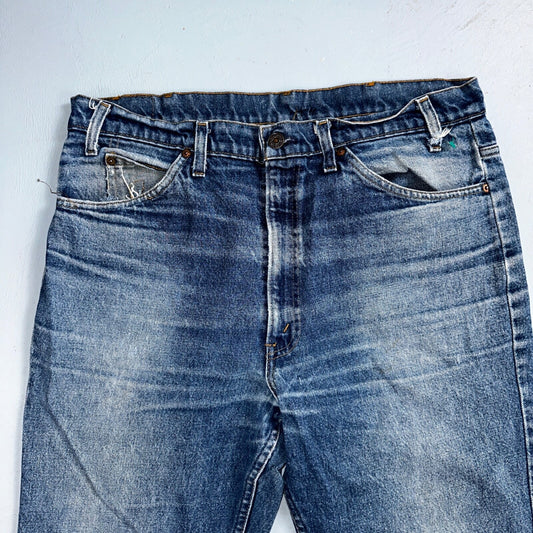 Levis 517 Vintage 80s USA Orange Tab Bootcut Flare Blue Worn Jeans Act 34x29