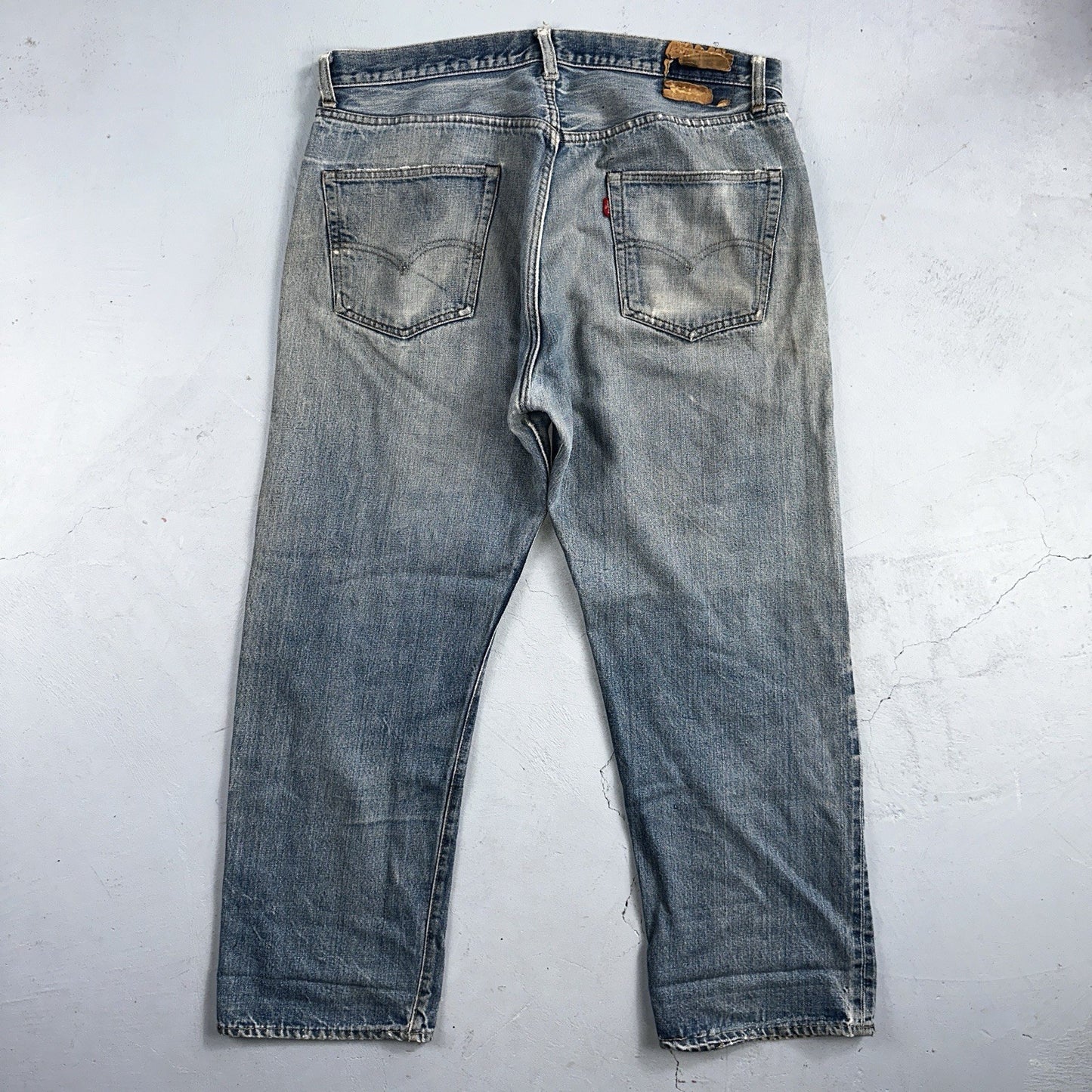 Levis 501 VTG 70s SS Redline Selvedge Jeans XX Med Wash Thrashed Act 35x26