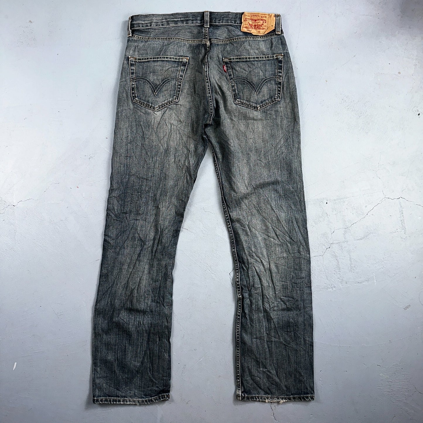 Levis 501 Vintage Y2K XX Straight Leg Jeans Blue Med Wash 34x34 Act 34x32