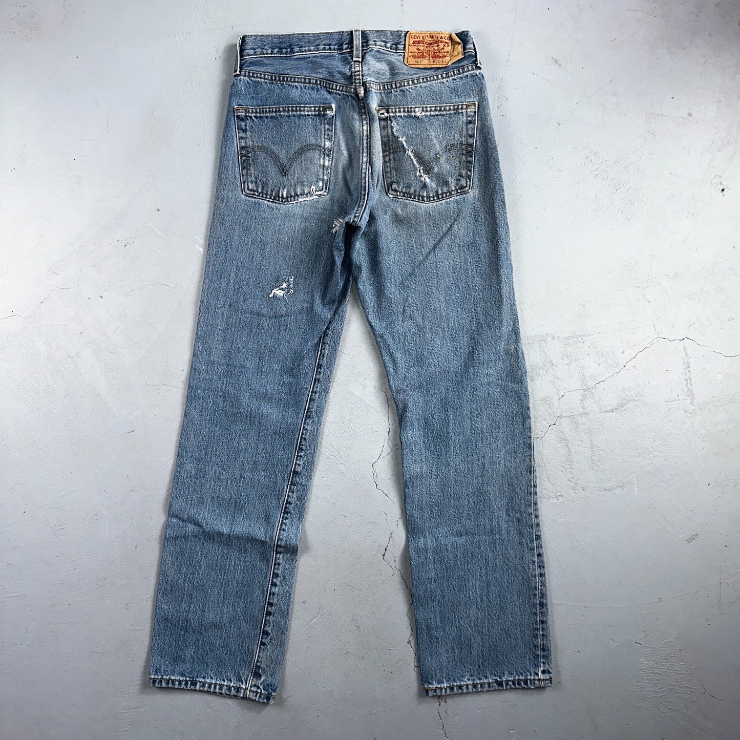 Levis 501 Vintage Y2K 90s XX Straight Leg Jeans Blue Light Wash 30x32 Act 29x31