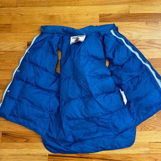 Vintage 80s Puffer Vest Size XL Blue Outdoor Snap China Clipper Rare