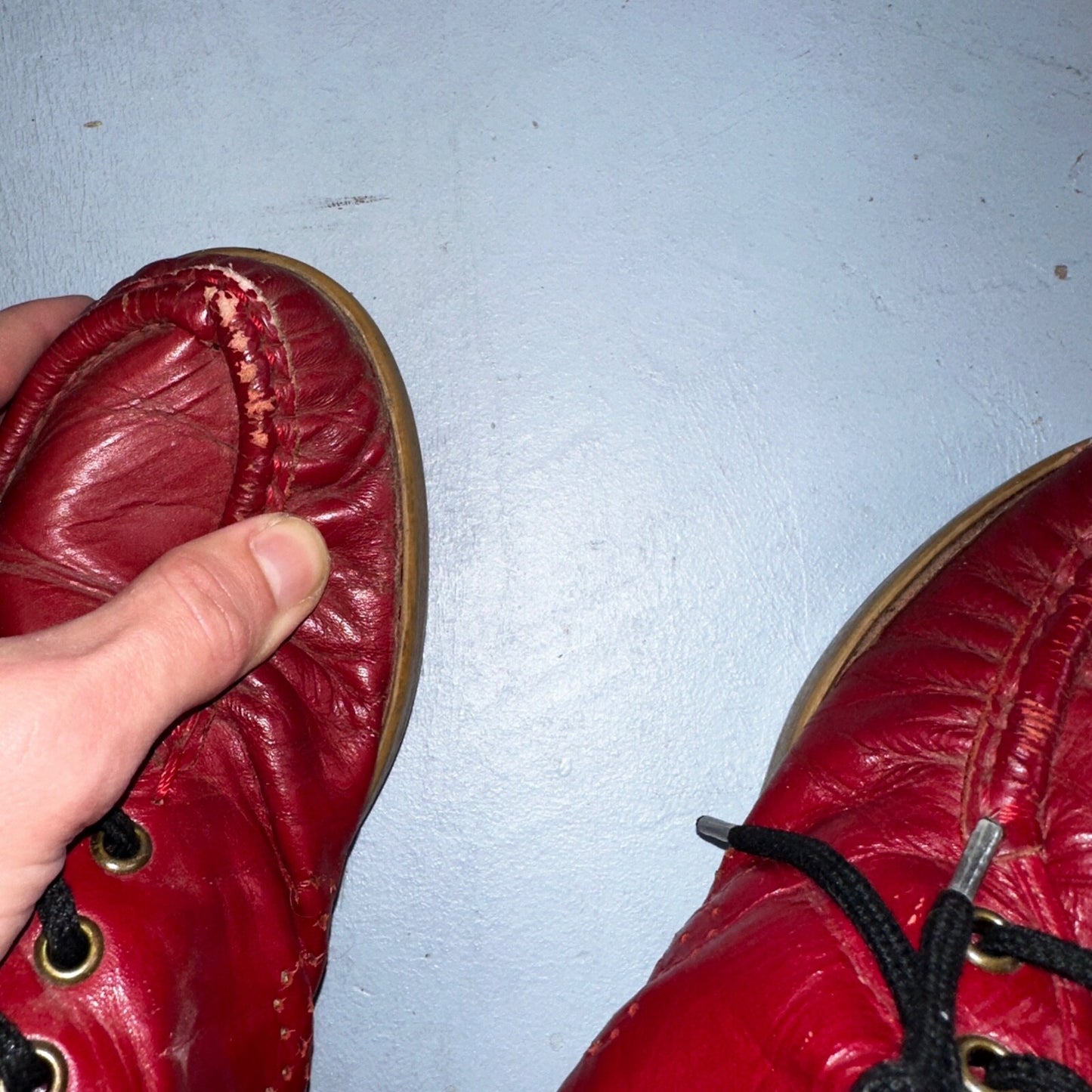 SAS Bounce Red Leather Lace Up Comfort Women's Shoes Sz 8 VTG 80s