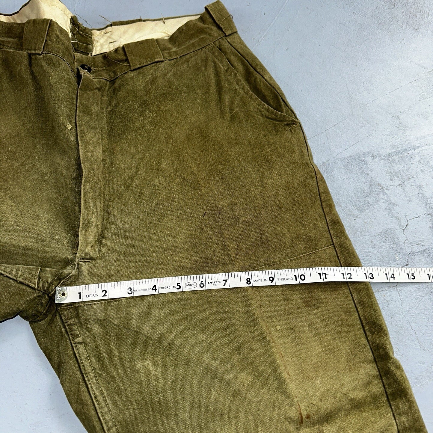 Vintage 50s 60s Duck Canvas Hunting Pants Zip Size 33x26 Rockabilly Double Knee