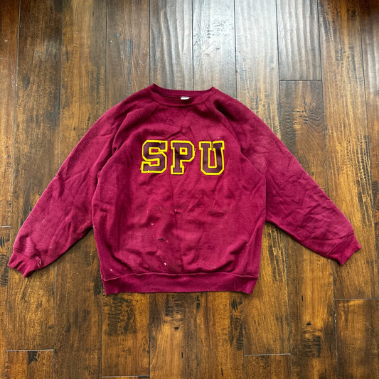 VTG SPU 80s Sports Seattle Pacific University Pullover Sweatshirt Crewneck USED