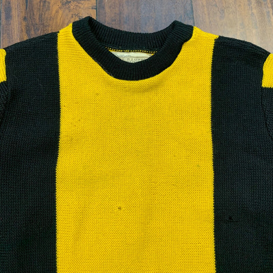 1950s Bill Bakers Oregon 50s USA Made Vintage Sweater Yellow Wool 40s Rockabilly