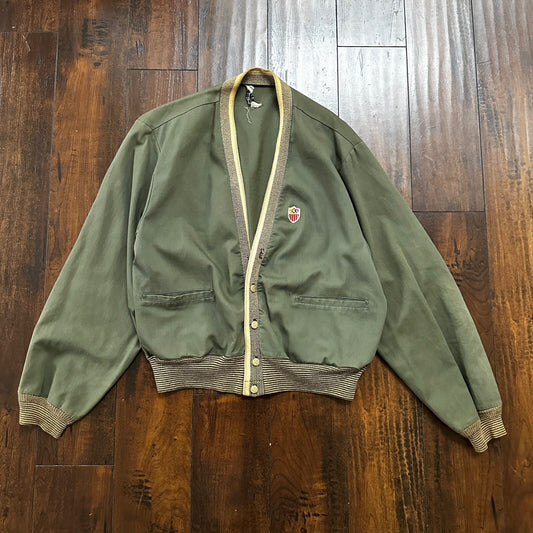 Vintage 60s Sport King Canvas M Montgomery Ward Green Rockabilly Grandpa 1960s