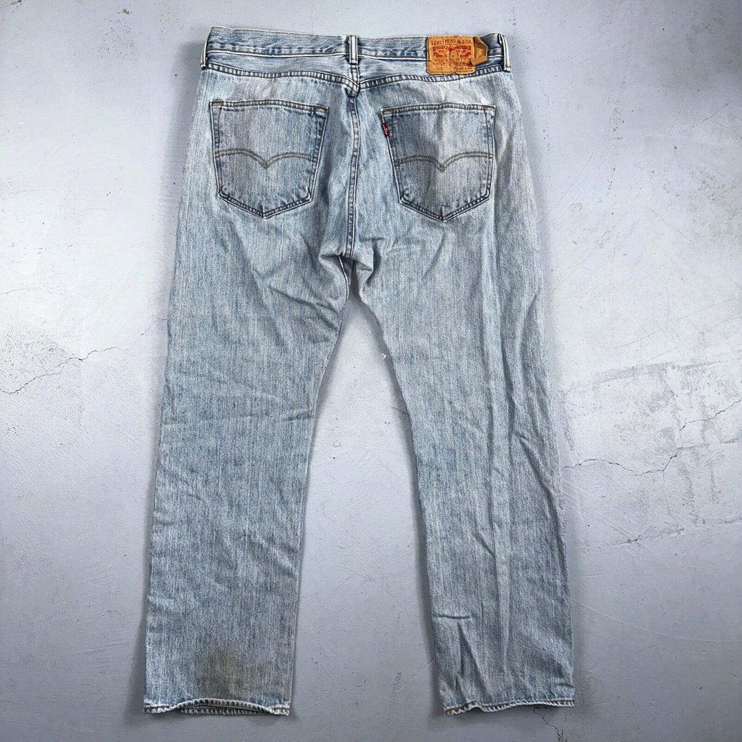Levis 501 Vintage Y2K XX Straight Leg Jeans 36x30 Light Wash 2000s Act 35x29