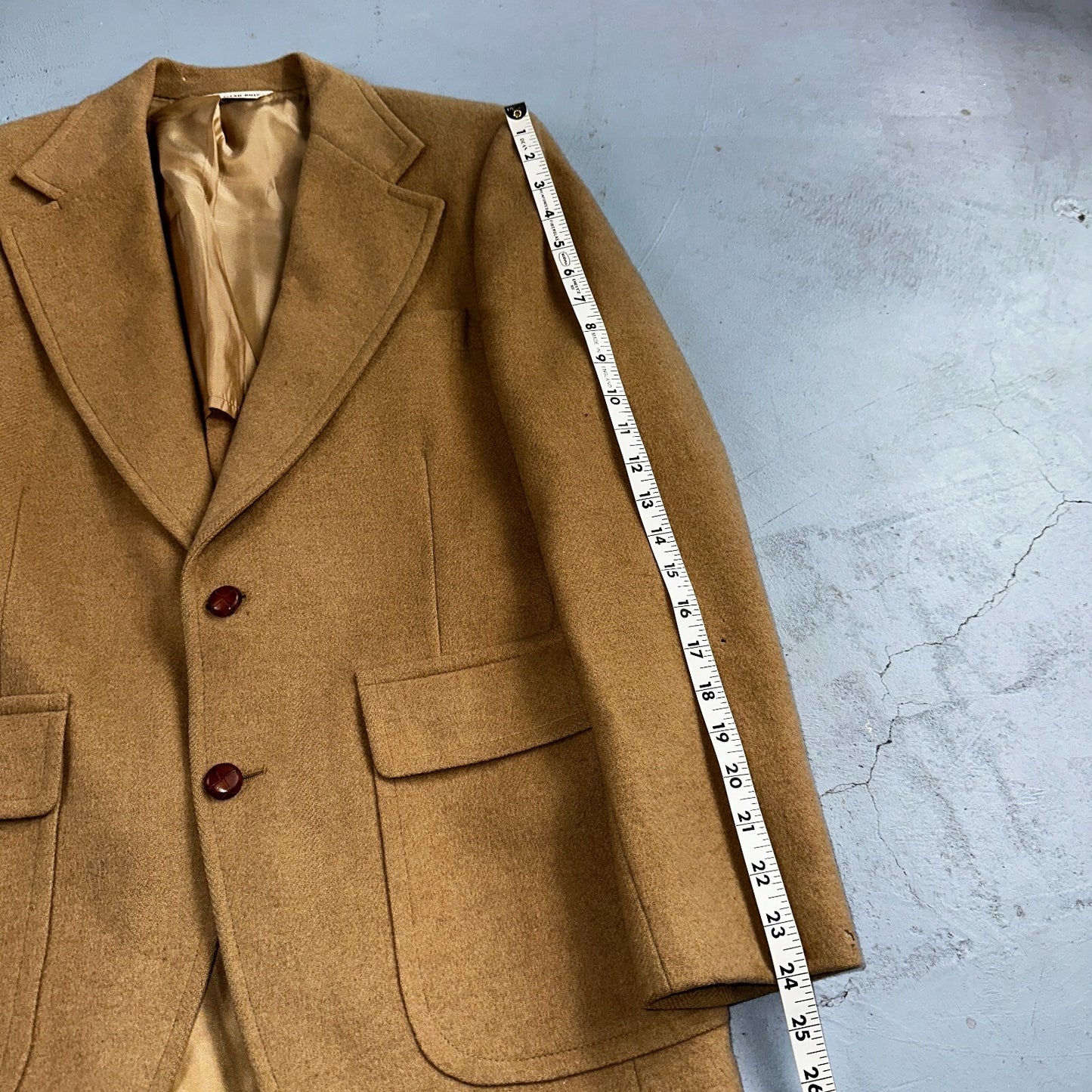 1970s Camel Hair Blazer Sport Coat Mens 38 Suit Jacket John Alexander VTG Union