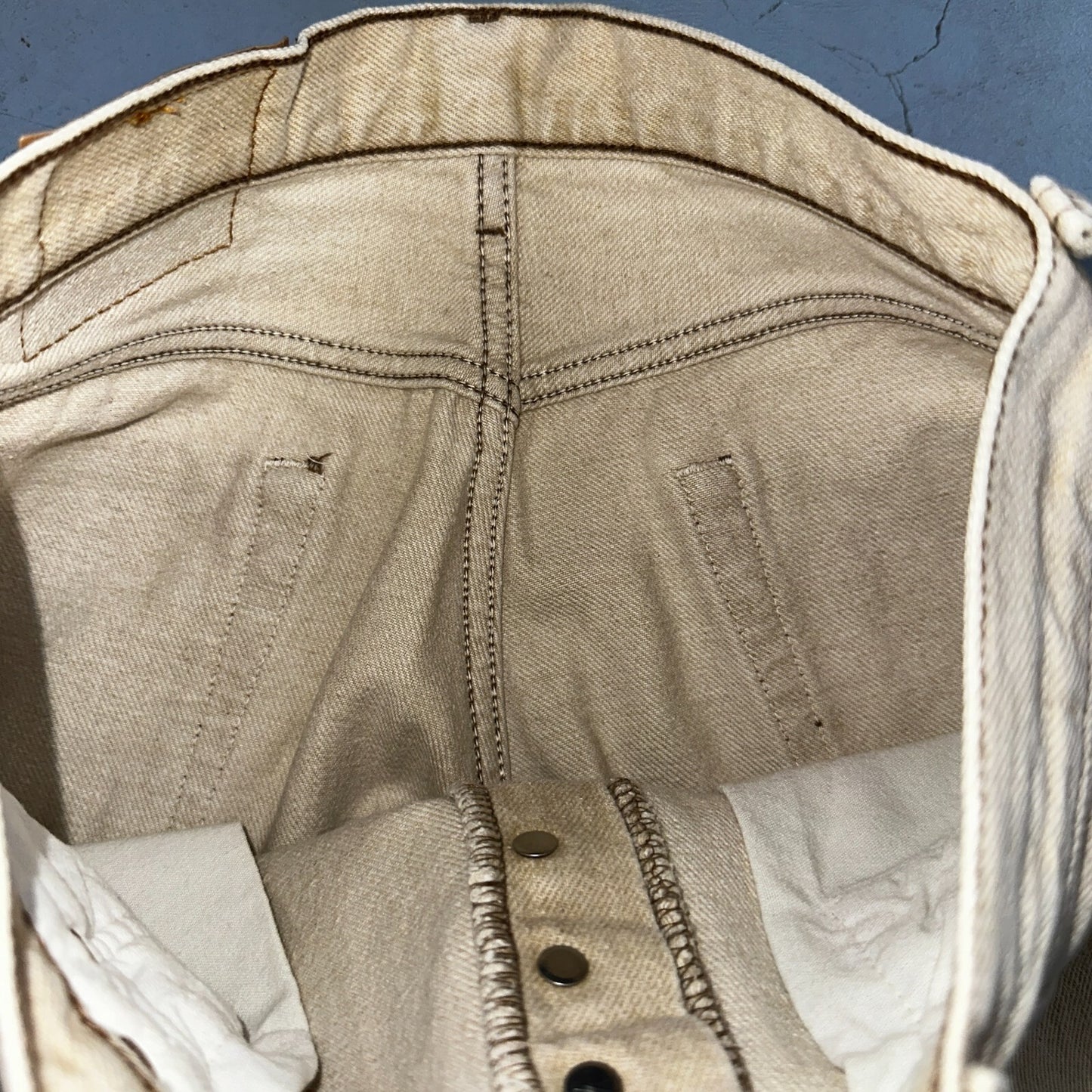 Levis 501 Vintage 90s USA XX Straight Leg Jeans Beige Light Wash 30x34 Act 29x29