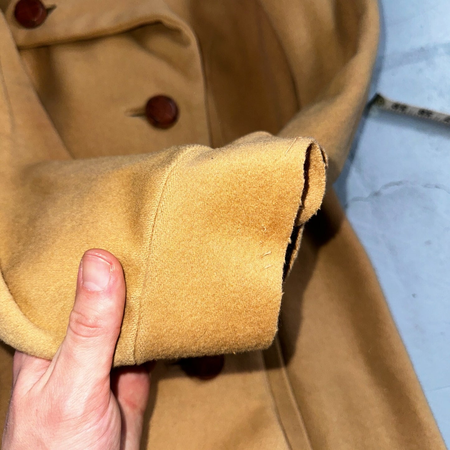 1950s Vintage Taupe Brown Wool Swing Coat Boho Warm Winter Rockabilly Belted 50s