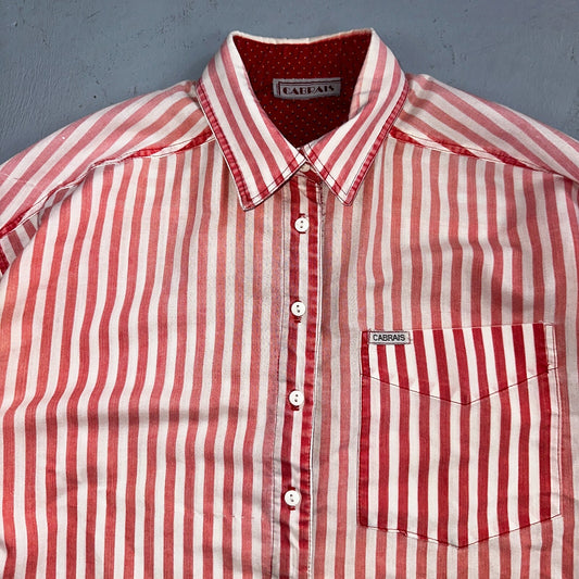 Cabrais Button Up Shirt Womens XL Multicolor Long Sleeve Collared Striped 90s