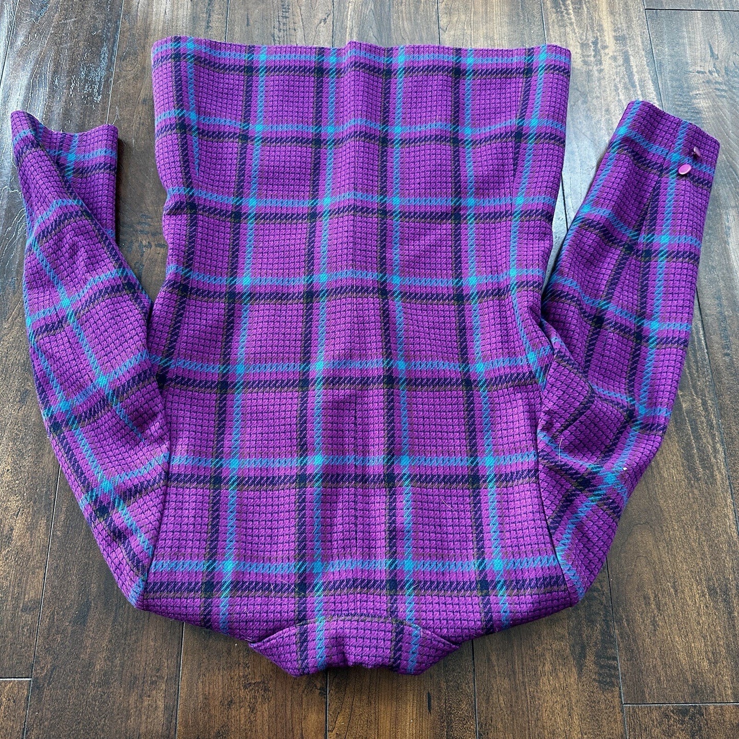 Vintage Miss Pendleton Wool Plaid Blazer Jacket Womens Size 10 70s Purple